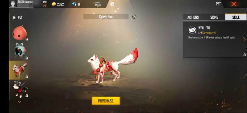 Free Fire spirit fox