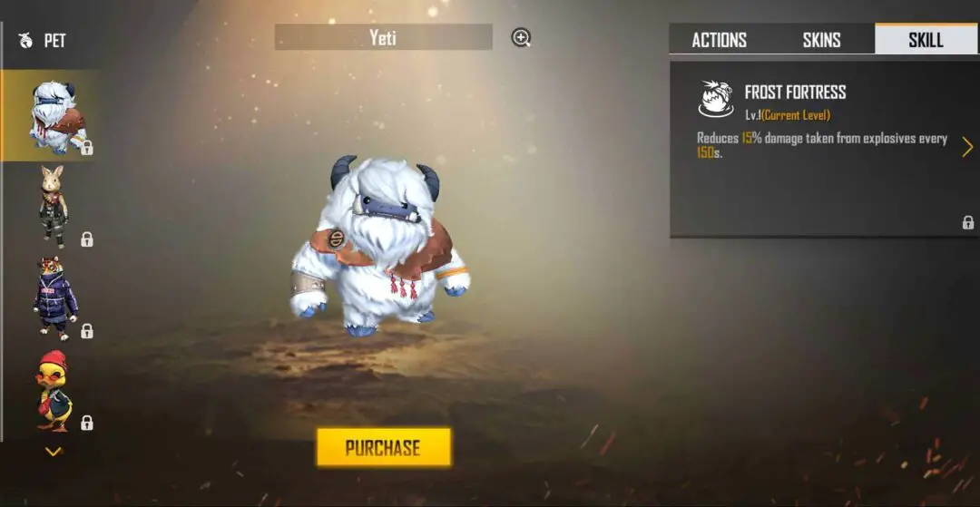 Free Fire yeti