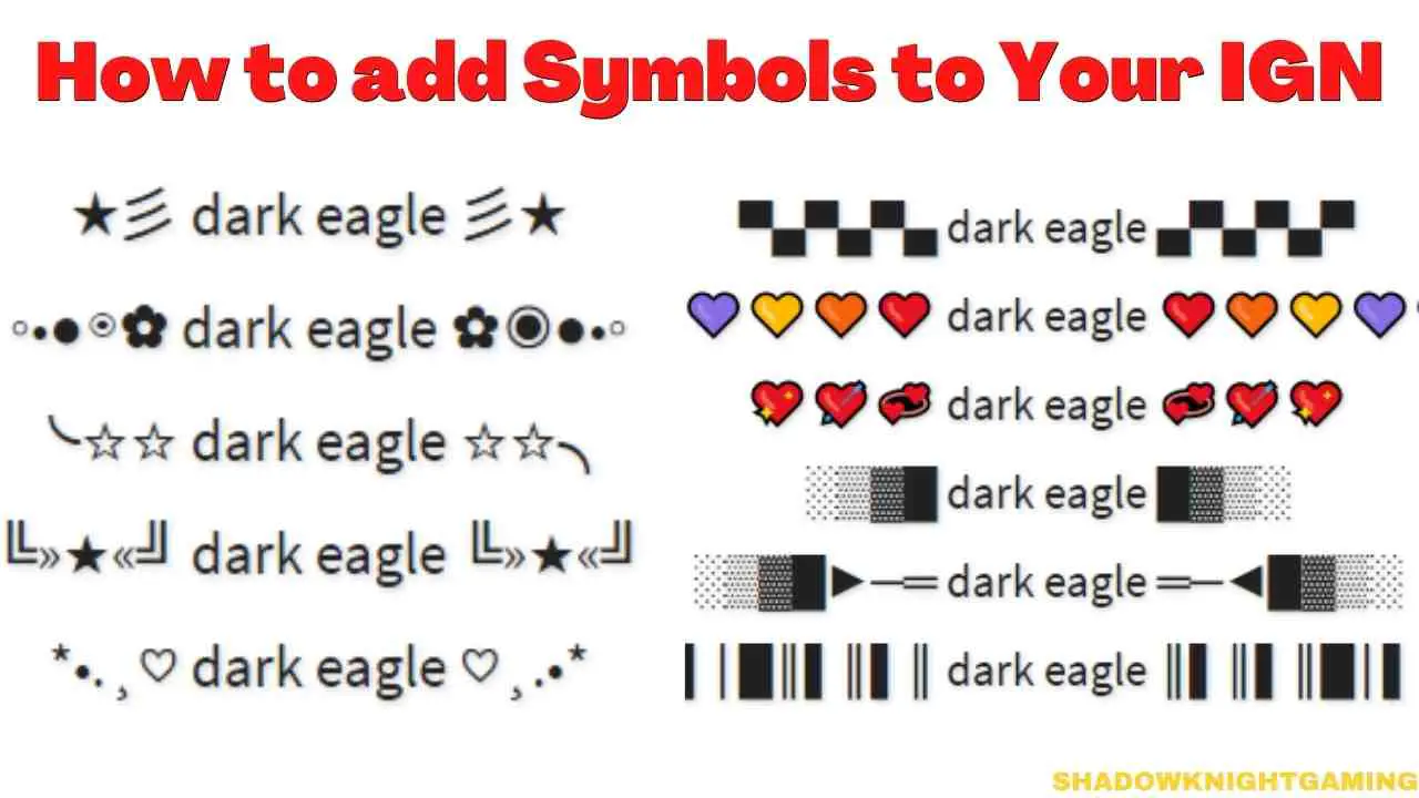 How to add Symbols to Your IGN
